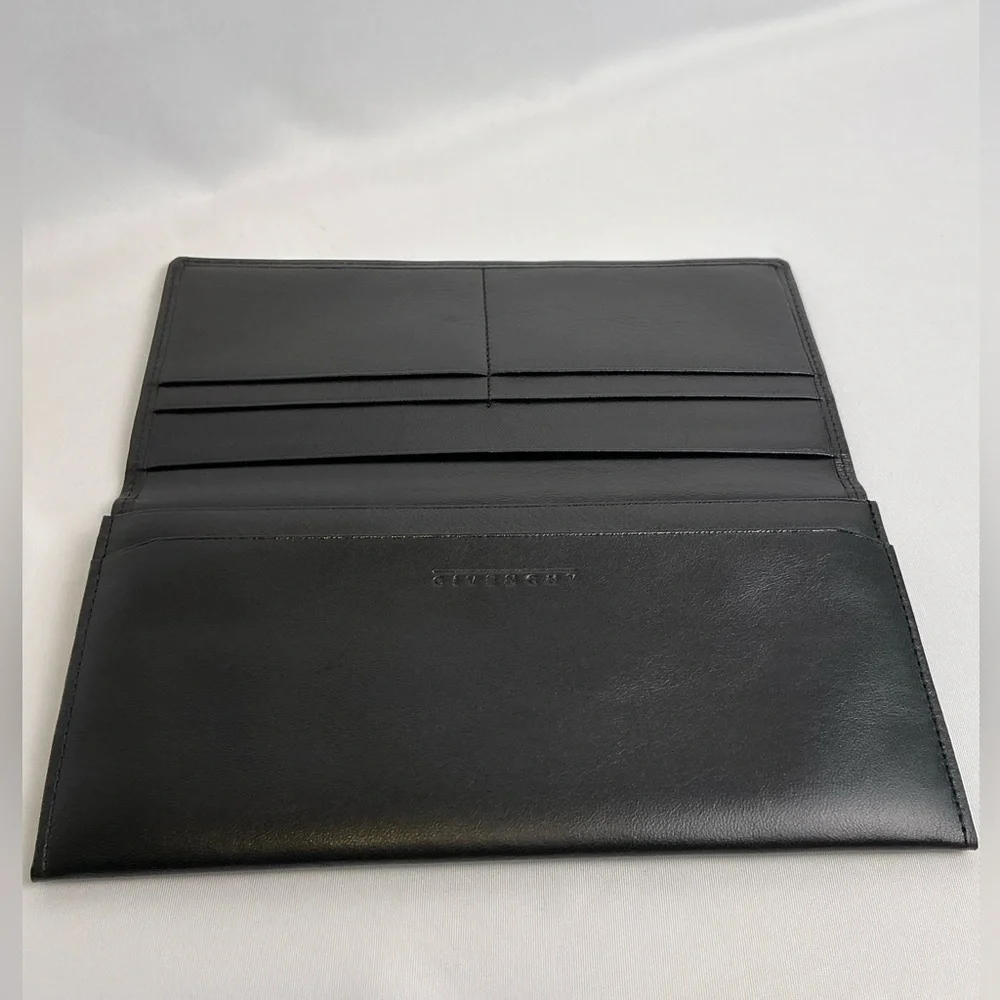 New Givenchy Black Lambskin Leather Long Wallet with Box, Tags & COA
